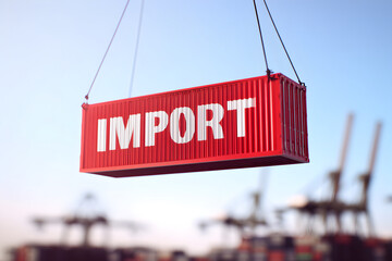 Obraz premium Global trade visualized, import container against a clear sky highlighting commerce