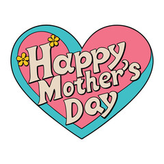 Elegant &ldquo;Happy Mother&rsquo;s Day&rdquo; lettering with floral accents and soft pastel tones, perfect for celebrating moms with warmth, love, and heartfelt appreciation.
