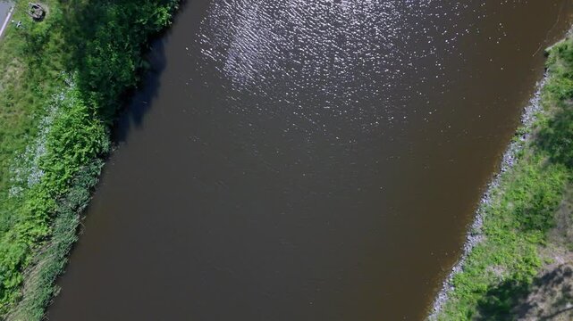 Aerial View of Leopold Canal Surrounded by Greenery