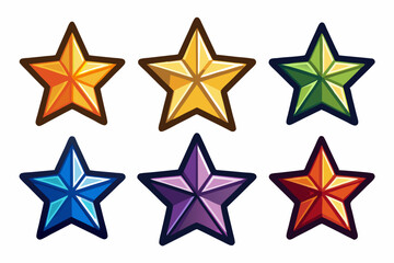 Fototapeta premium star icon set with white background