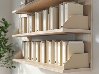 Office Shelf with Files