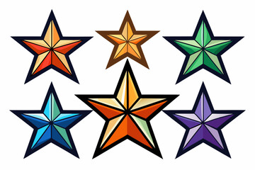Obraz premium star icon set with white background