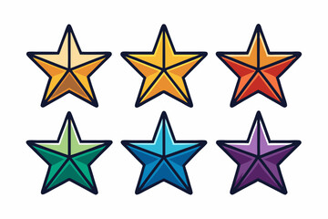 Obraz premium star icon set with white background