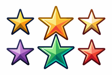 Obraz premium star icon set with white background