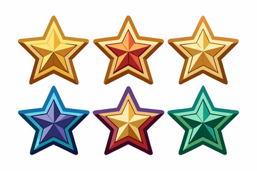 Obraz premium star icon set with white background