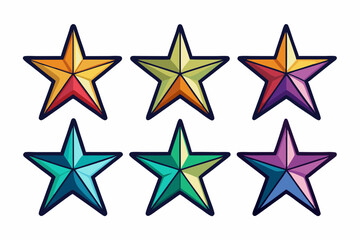 Fototapeta premium star icon set with white background