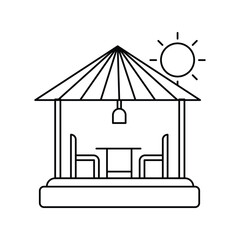 terrace line icon with white background vector stock illustration