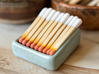 Matches in Ceramic Holder