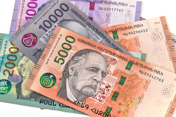 Armenian Dram Banknote and Coins