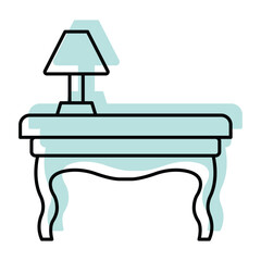 Console Table color shadow thinline icon, vector, pixel perfect, illustrator file 
