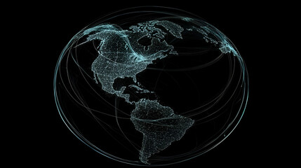 Digital Earth Globe Network Connections Visualization