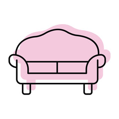 Loveseat color shadow thinline icon, vector, pixel perfect, illustrator file 
