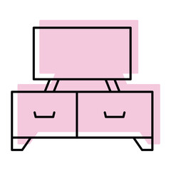 Tv Stand color shadow thinline icon, vector, pixel perfect, illustrator file 
