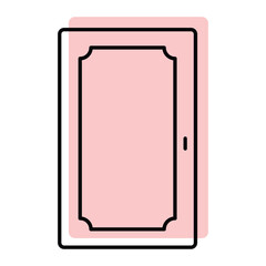 Solid Wood Door color shadow thinline icon, vector, pixel perfect, illustrator file 
