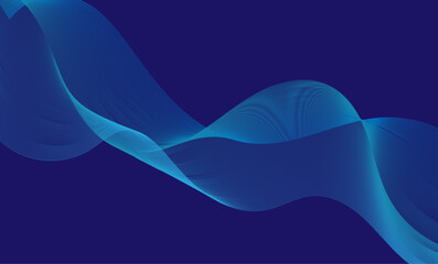 Blue abstract background with glowing wave lines,futuristic technology concept