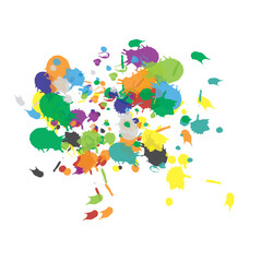 Paint splash colorful collection. Paint splatter illustration. Artistic ink splash