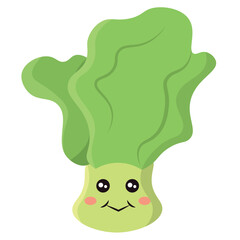 Cartoon bok choy face. Vector