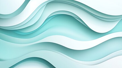 Obraz premium Abstract layered waves in light teal