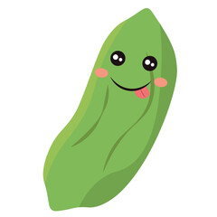 Okra with cute face. Vector