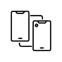 smartphones back front view on transparent background for web and graphic design