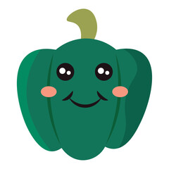 Green bell pepper smile. Vector