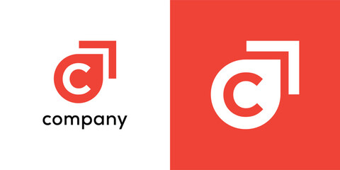 simple c arrow logo icon vector design template concept