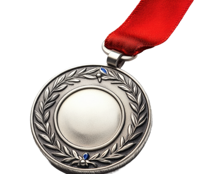 Athletic achievement medal display award ceremony isolated on transparent background