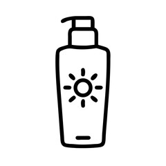 spf cosmetic bottle on transparent background for web and graphic design