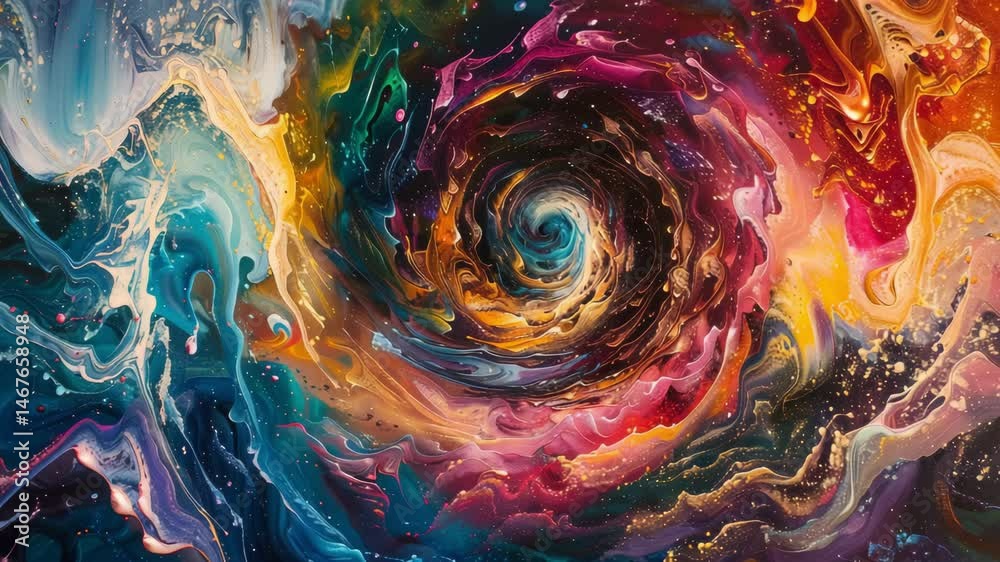 Poster dynamic swirling colors create a cosmic vortex in mesmerizing abstract art