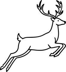 Fototapeta premium Jumping Reindeer Outline Icon