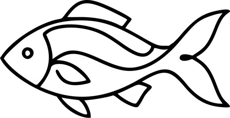 Obraz premium Fish Outline Icon