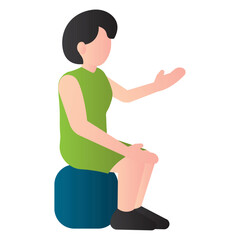 Woman talking pose Vector