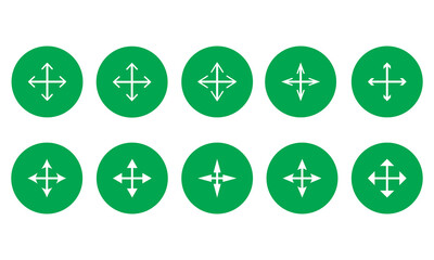 Four directions vector icon in thin line style. abstract arrows pointing in four directions vector illustration. 