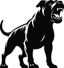 Dog vector silhouette illustration isolated on a white background