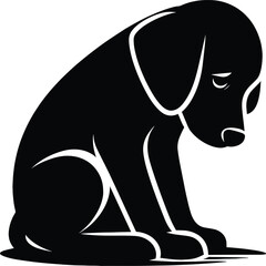 Dog vector silhouette illustration isolated on a white background