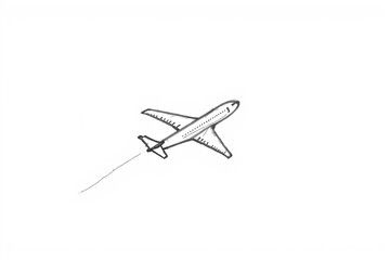 Minimalist airplane icon with clean lines and simple design, ideal for Cheap Flight Day promotions and travel marketing campaigns. Modern and sleek visual.  