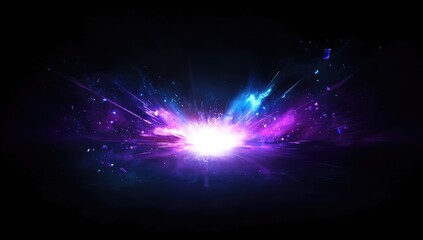Explosive, vibrant burst of radiant energy