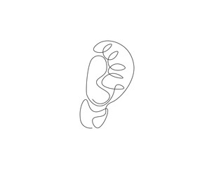 Boxing glove outline drawing illustration. Continuous line draw of sport equipment vector