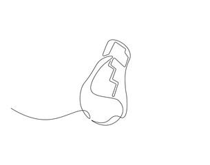 Fototapeta premium Boxing glove outline drawing illustration. Continuous line draw of sport equipment vector