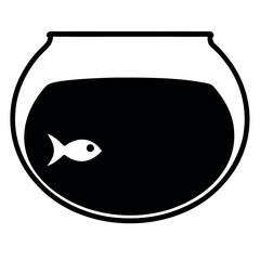 Simple Black and White Fish in a Bowl