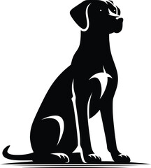 Dog vector silhouette illustration isolated on a white background