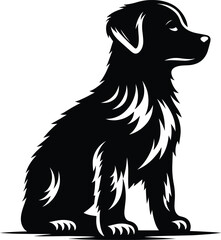 Dog vector silhouette illustration isolated on a white background