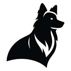 Dog vector silhouette illustration isolated on a white background