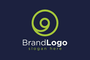 simple o logo 9 namber icon vector design template concept