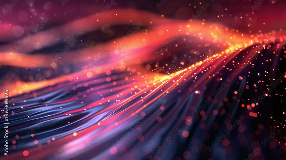 Aufkleber abstract colorful particles forming waves on a dark background. abstract background image of vibrant
