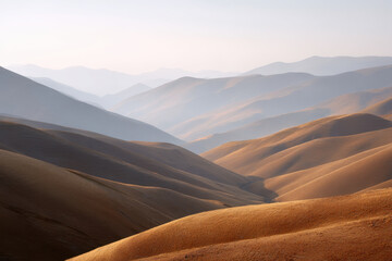 Naklejka premium stunning ridge line in algeria during golden hour showcasing dramatic contrasts