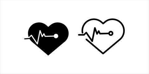  Heartbeat icon in outline vector style. Represents health, life, cardiology, and medical care. Perfect for healthcare apps, wellness platforms, medical websites, and health-related infographics.