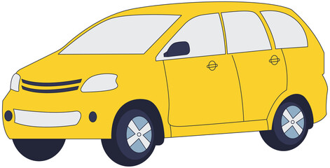 Obraz premium Yellow Car Icon