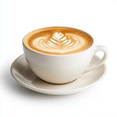 Cup of coffee latte isolated on white background
