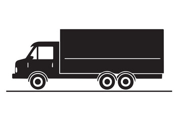 Covered Van Silhouette Vector Art illustration, Car vector Icon, lorry Icon, Mini lorry Vector Icon